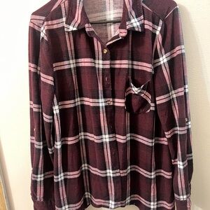 Plaid Button-Up Shirt